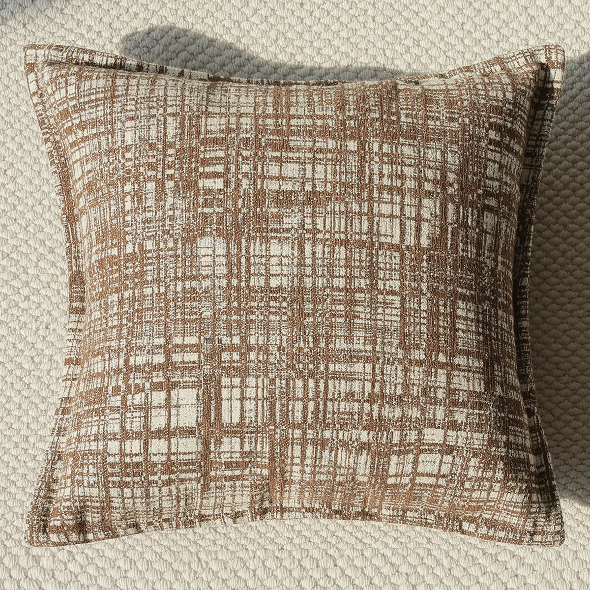 coussins décoratifs géométriques polyester beige marron modernes maison voiture decoration interieur jacquard