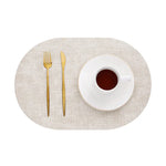 tapis table rectangulaire faux cuir effet lin moderne cuisine salle manger