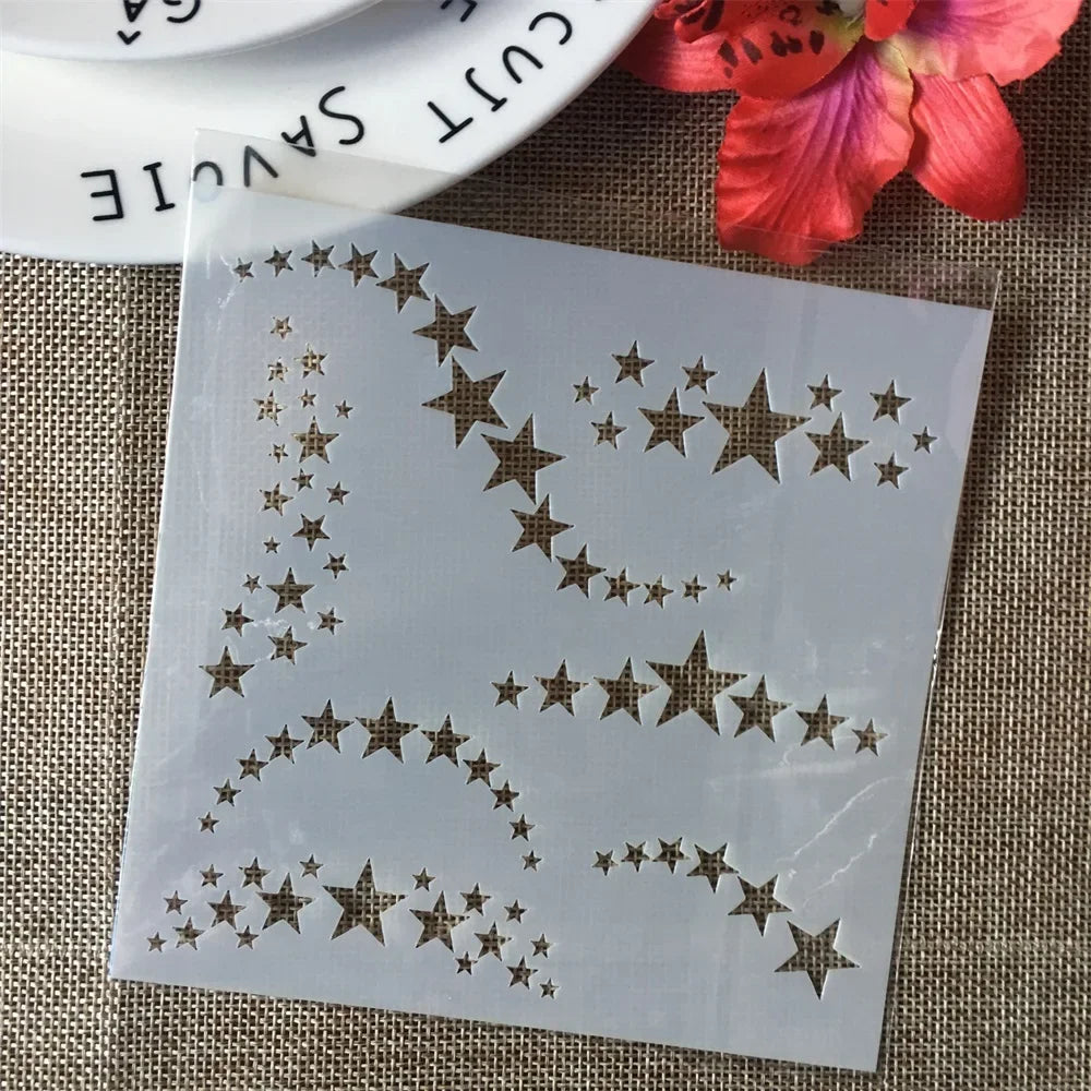 gabarits peinture étoiles transparentes moderne blanc doré scrapbooking coloriage mur