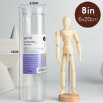 mannequins articulés bois classiques tailles diverses naturel clair base circulaire minimalistes adultes