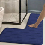 tapis bain gris texture douce motifs floraux moderne antidérapant absorption polyester