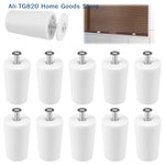 supports rideau blancs modernes vis ronds lisses opaques rideaux joints