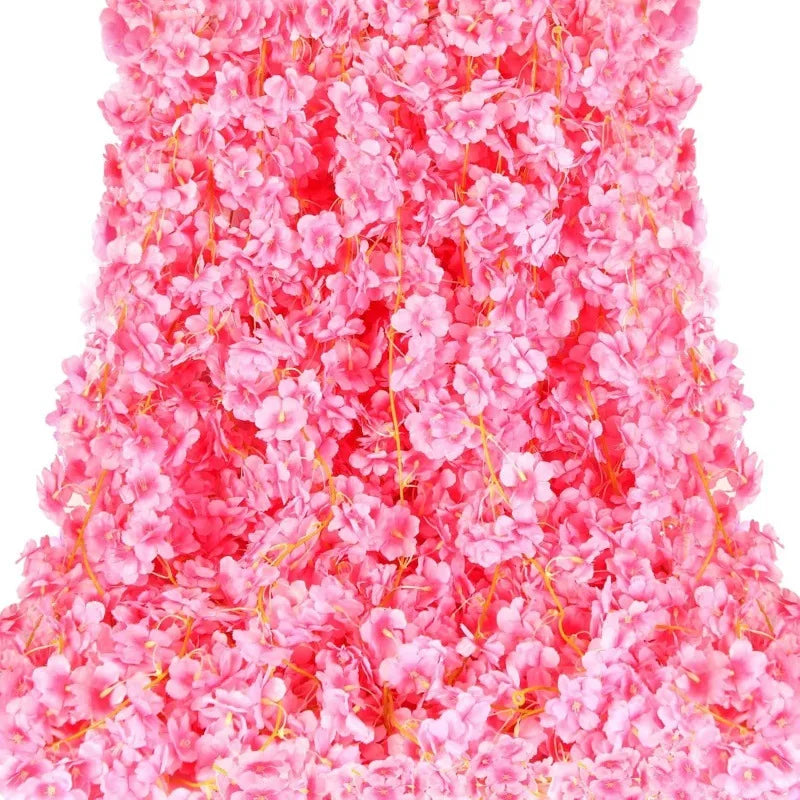 guirlande fleurs artificielles rose clair modernes intérieur mariage anniversaire baby shower clips fixations 180cm