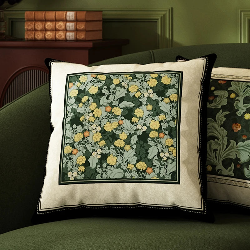 housse coussin motif floral peluche carré décoration maison lit salon voiture chambre coucher