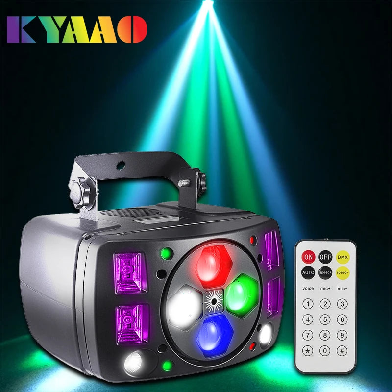 projecteur led laser effet scène mini moderne noir télécommande dmx rvb echang
