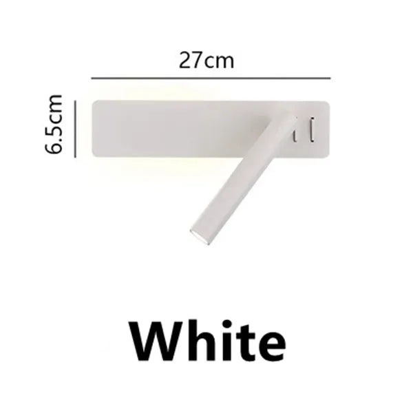 lampe murale moderne minimaliste fixée mur blanc LED deux sources lumineuses chambre cuisine salle