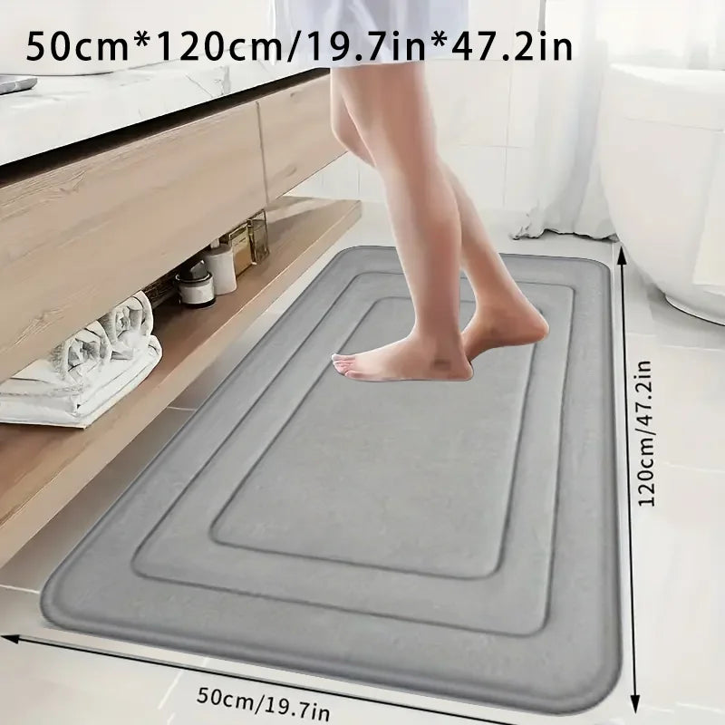 tapis bain gris moderne doux antidérapant polyester géométrique respectueux l'environnement salon entrée chambre