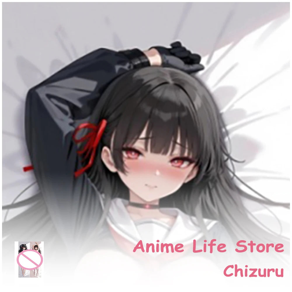 housse coussin anime wuthering waves chizuru taie oreiller décoration lit coton doux violet