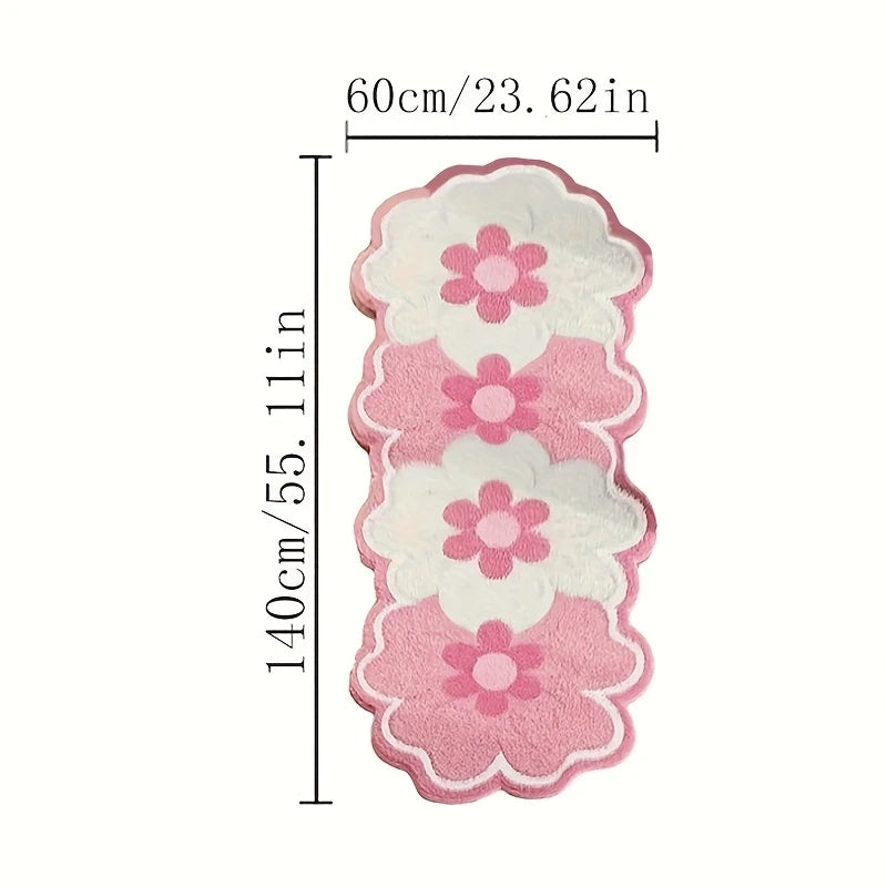 tapis fleurs rose moderne antidérapant polyester intérieur extérieur plage pique nique chambre fille