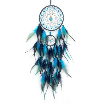 attrape rêves plumes violet noir rose traditionnel artisanal concentrique métal