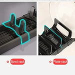 rack vaisselle noir moderne clips taille réglable pp cuisine étagère bols assiettes