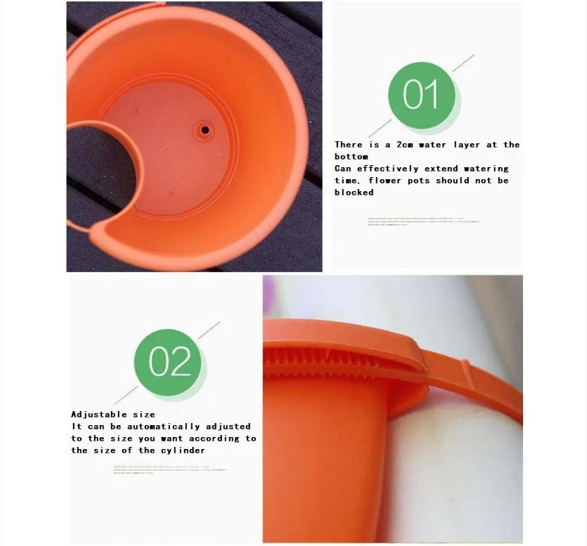 pots fleurs suspendus muraux plastique orange blanc vert réglables moderne minimaliste