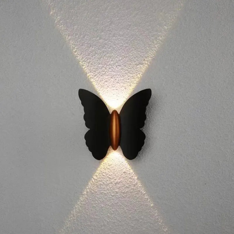 applique murale moderne papillon noir doré extérieure mur adhésive led industrielle chambre salon entrée