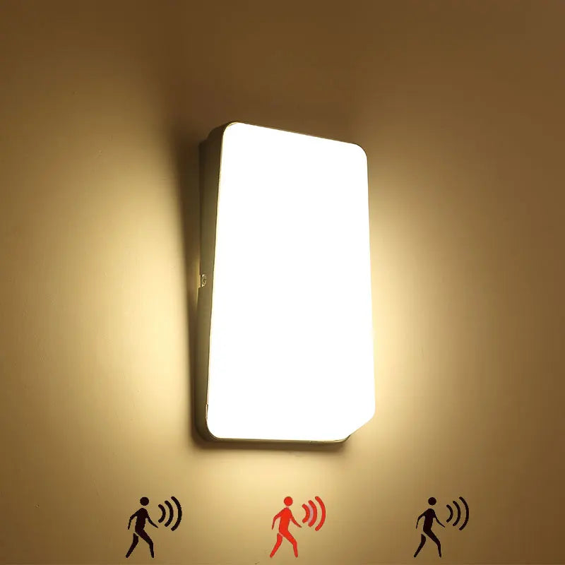 lampe murale moderne étanche ip65 led 10w blanc mat autonome radar sensor