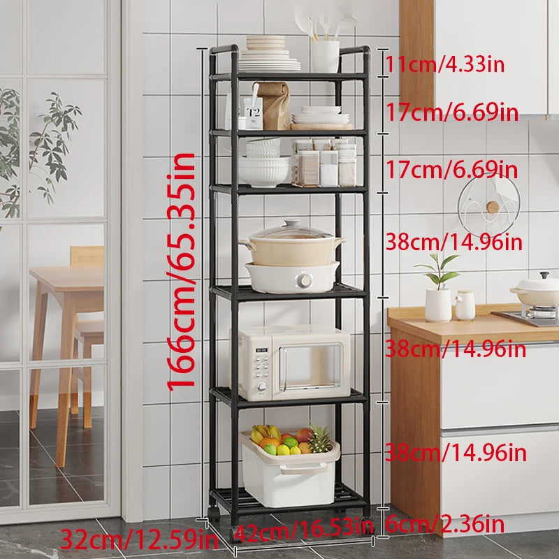 chariot rangement métal noir moderne 360 rotatif niveaux crochets roulettes cuisine