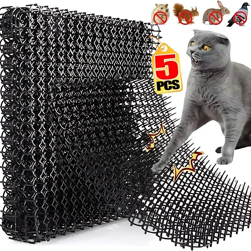 filet anti chat animaux jardin noir maille régulière dissuasion extérieur pragmatique fixations
