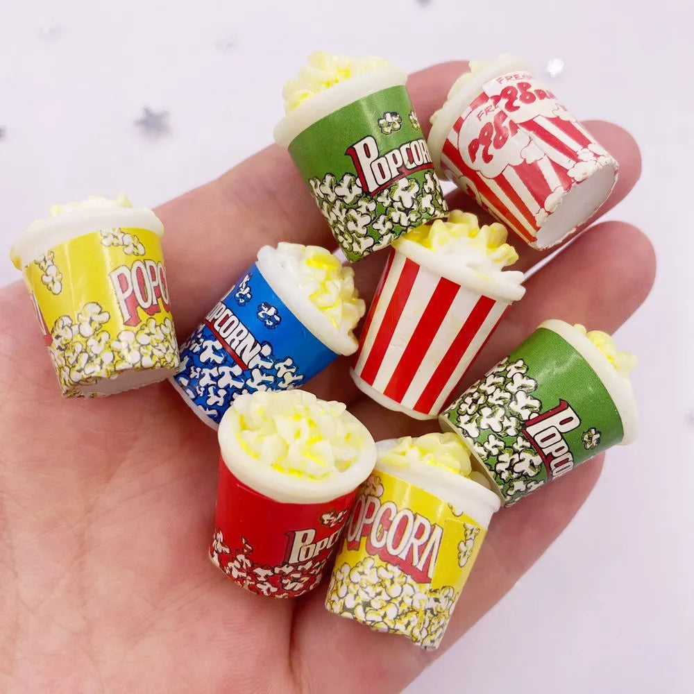 miniatures popcorn gobelets résine rouge bleu vert jaune blanc texturées films