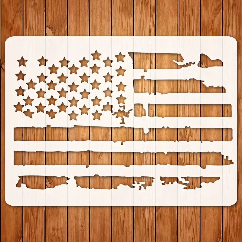 Stencil drapeau américain peinture murale scrapbooking coloriage moderne or rouge bleu blanc