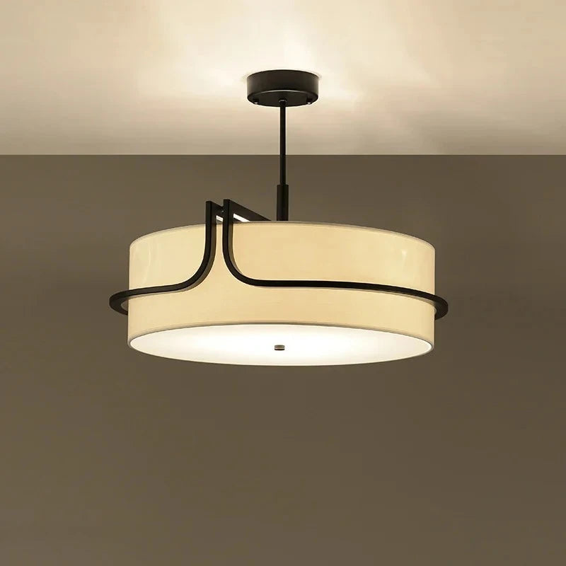 suspension lumineuse moderne fer blanc noir wabi sabi 6000k 4000k 3000k 55cm 65cm