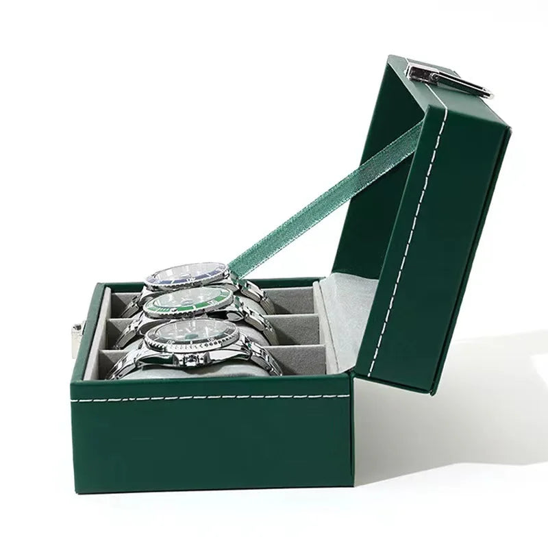 boîte montres simili cuir verte classique cadenas 16cm 11.2cm 8cm