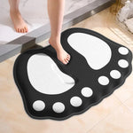 tapis bain antidérapant motif empreinte pied texture velours noir gris décoratif original