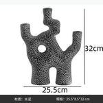 décoration moderne sculpture abstraite noire blanche décoration intérieure vase stylisé branché