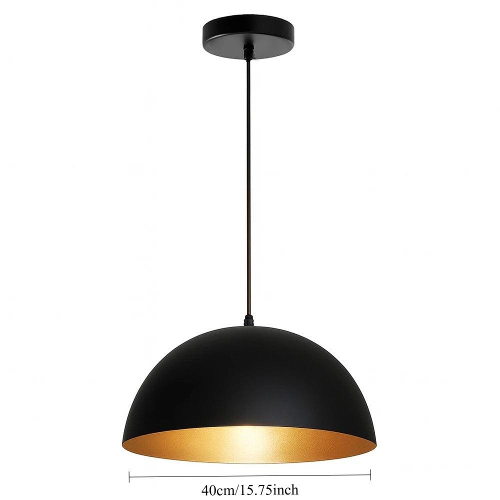 Suspension lumineuse moderne noir or ampoule e27 câble suspendu chambre salon ronde lisse