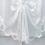 rideau blanc dentelle fleurs transparent romantique classique bordure décorative chambre cuisine