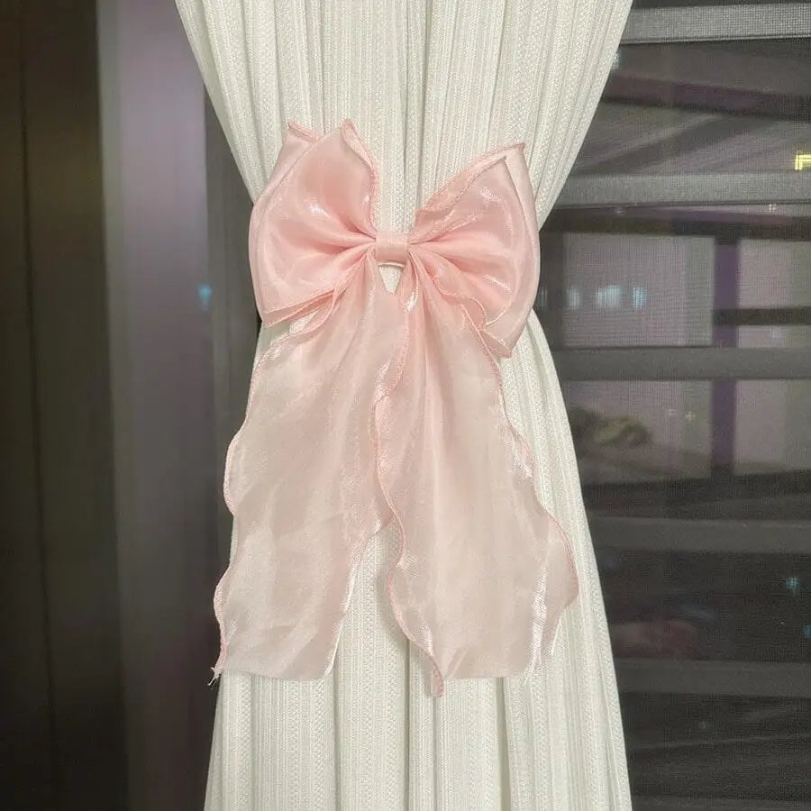 ruban fenêtre rose clair soie douce translucide classique élégant 24cm 26cm