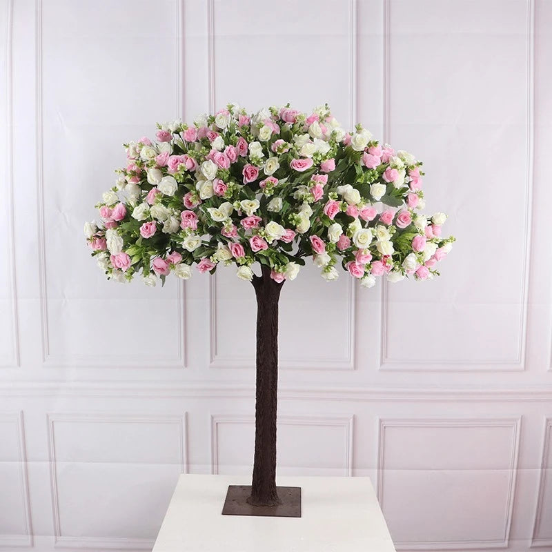 arbre artificiel fleurs naturel moderne minimaliste blanc rose violet rouge décoration extérieur anniversaire mariage