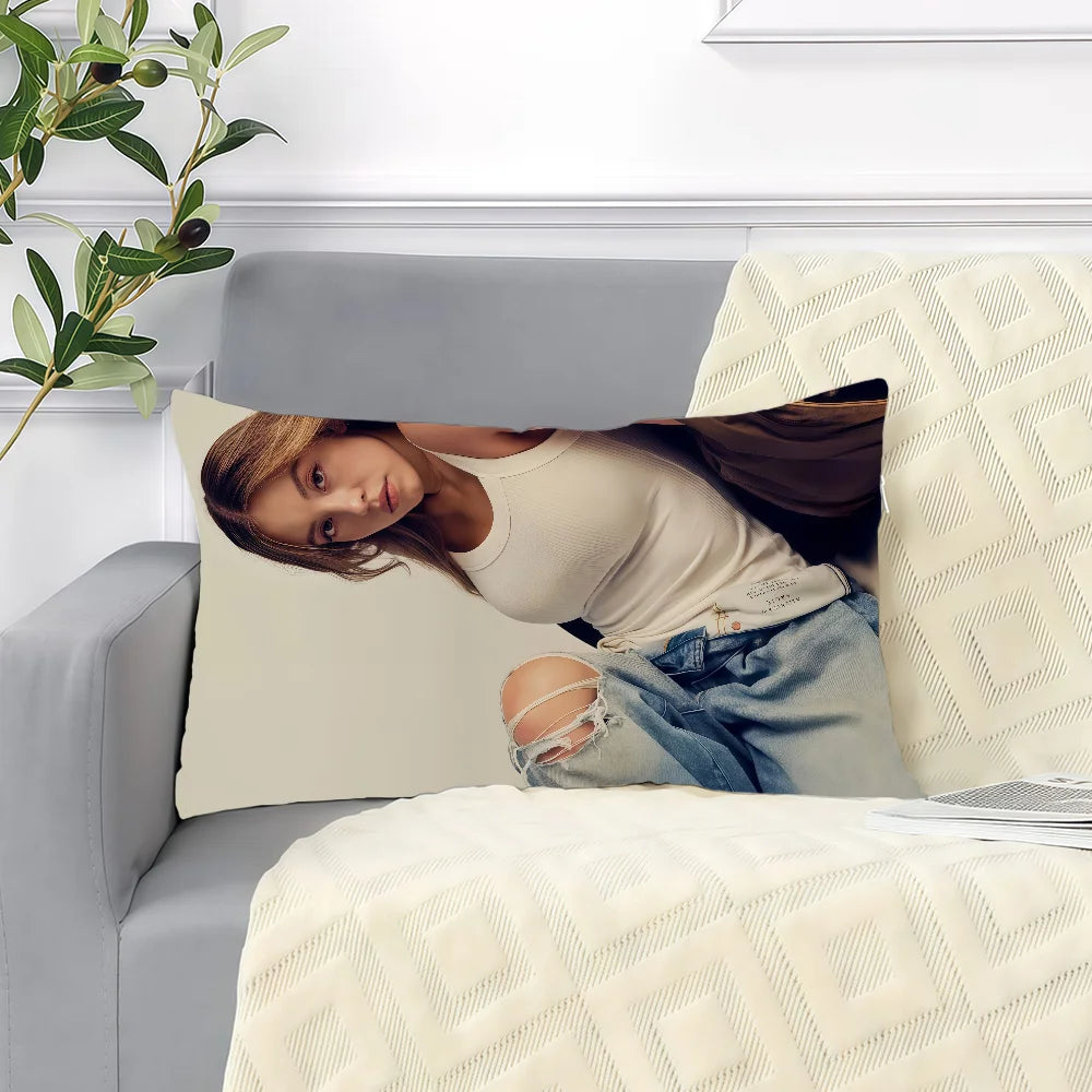 housse coussin rectangulaire imprimé personnage souriant noir moderne double face polyester