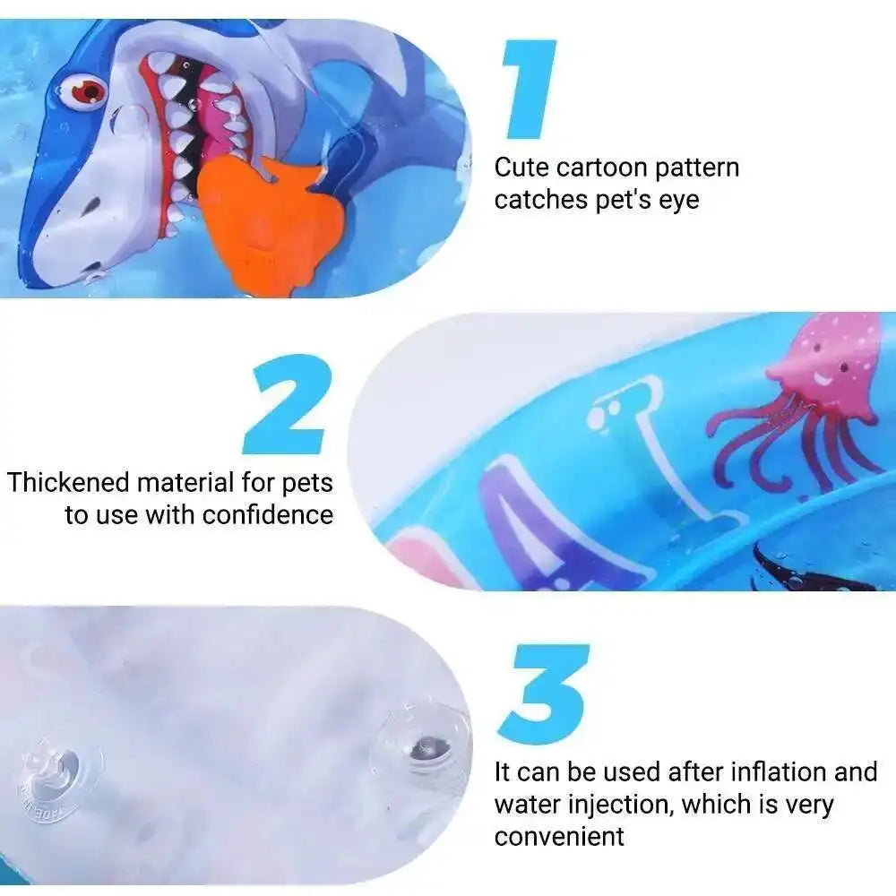 tapis jeu d'eau chat pompe motif marin poisson lit gonflable interactif