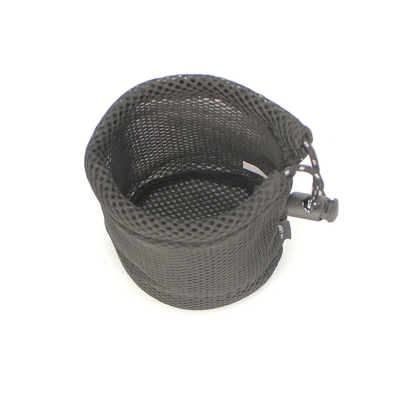 sac rangement nylon noir filet camping utilitaire vaisselle ustensiles portable extérieur