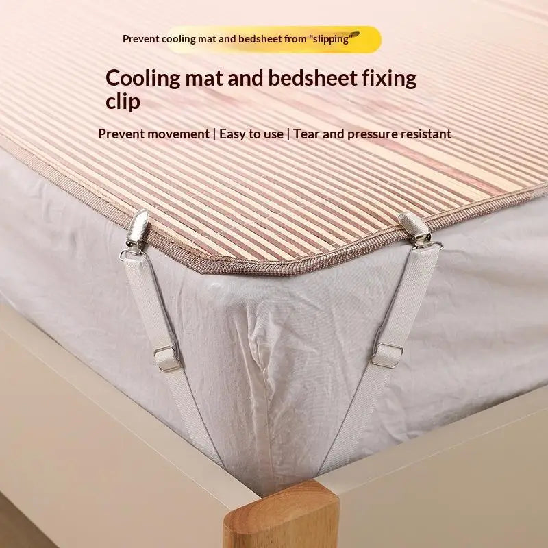 clips lit fixer drap matelas sangles élastiques attaches chambre blanc moderne minimaliste