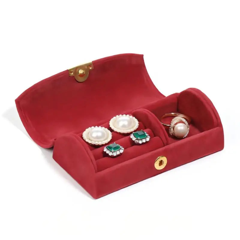 boîte bijoux velours rose gris vert violet marron élégante bague boucles d'oreilles présentoir opacité
