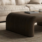 table basse moderne minimaliste bois massif marron foncé salon décoration artistique