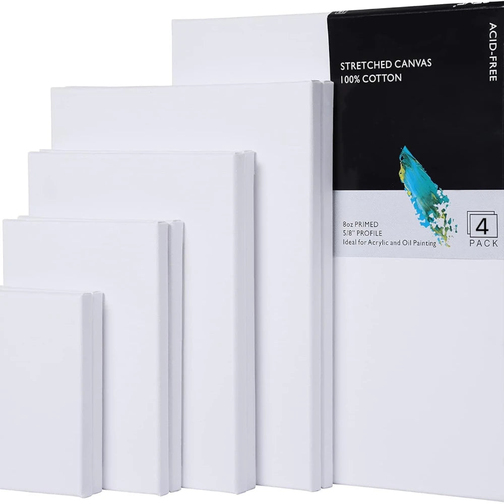 toiles vierges blanches coton tendues peinture acrylique huile pack économique modernes