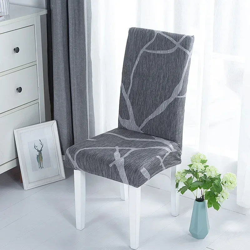 housse chaise moderne stretch imprimé floral rayures geometriques gris noir bleu beige marronwasher removable