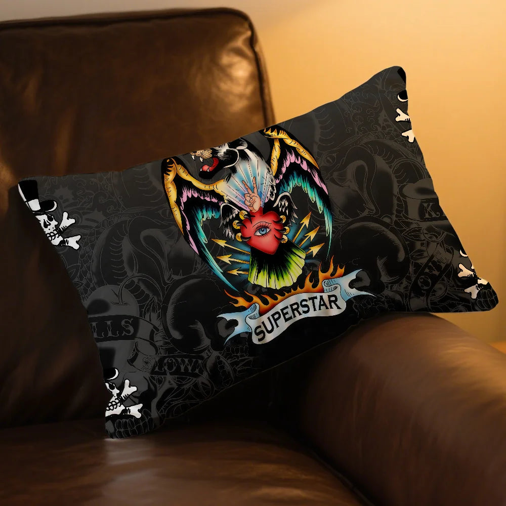 taie d'oreiller motif tigre poissons roses crânes love life graphique 100 polyester double face