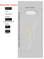 Suspension lumineuse contemporaine minimaliste noir blanc led 108w adjustable 350cm