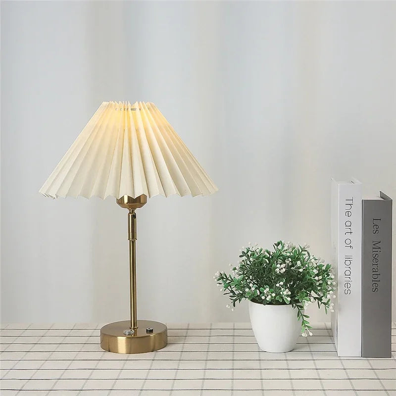 lampe table plissée réglable moderne led adhésive opaques blanc salon chambre