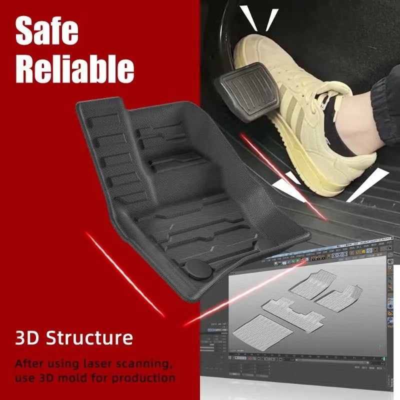 tapis sol noir texture rugueuse tpe waterproof fixation moderne land rover defender 110