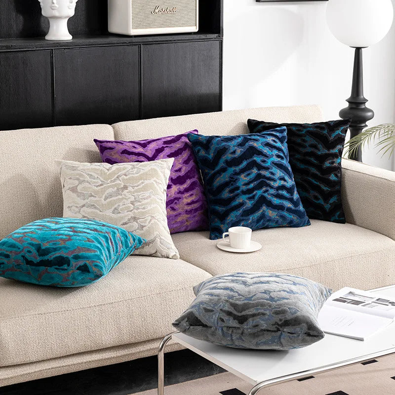 coussin décoratif velours tigre canapé chaise housse textile doux motif animal maison moderne