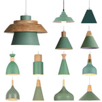 suspension lumineuse moderne vert conique câble suspendu salon chambrehôtel