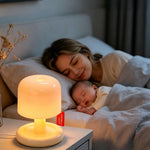 lampe table rechargeable usb blanc moderne base plate batterie intégrée chargeur type lumière douce