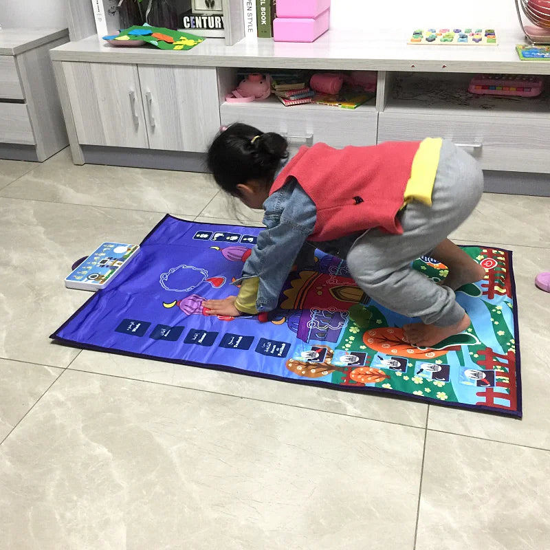 tapis interactif éducatif enfants prière personnages religieux symboles floraux géométriques