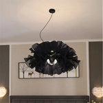 lampe suspendue moderne plissée blanc câble suspendu salon chambre nordique led