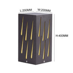 lampe solaire contemporaine noir doré lignes verticales ip65