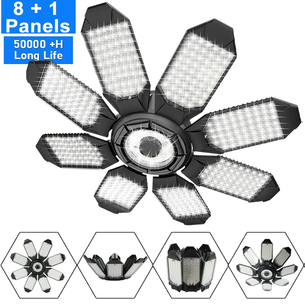 lampe led pliable noire grille ventilation moderne fixations vis éclairage garage atelier store