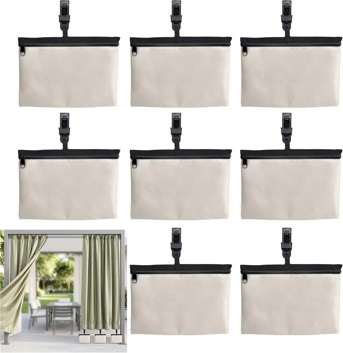 sacs lestés rideaux extérieurs clips sable résistants vent gazebos jardins patios fixations clips plastique